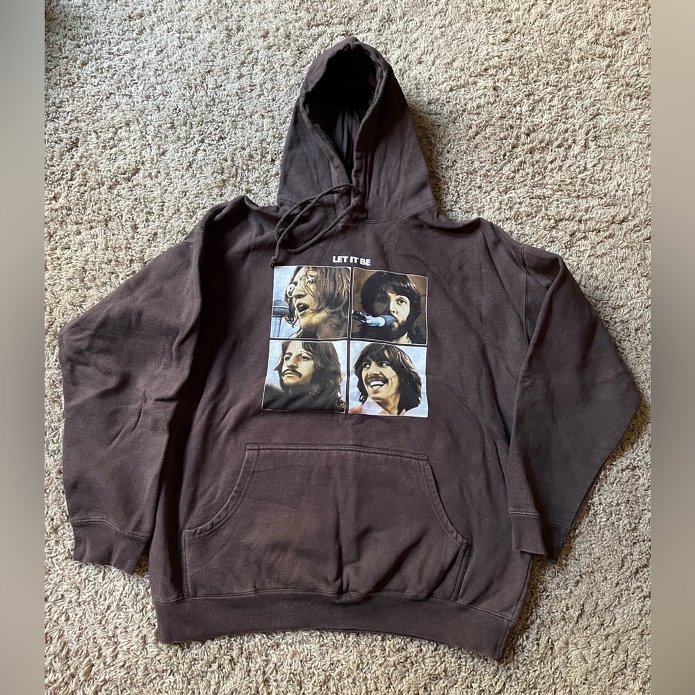 Beatles Let It Be Vintage Sweatshirt.  Size L.  Color Brown.